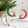 thumbnail image 3 of Decoración De Hierro Forjado Para Árbol De Navidad, Divertido Papá Noel Sentado En La Luna, Decoración Colgante Para El Hogar Advancent HA041696-03, 3 of 6