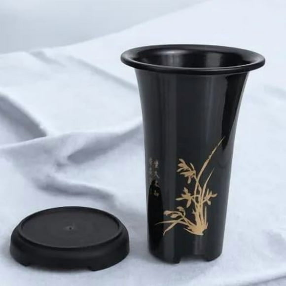 Moluckfu 1Jgo Maceta Para En Plástico Café Con Drenaje Ideal Para Jardín Y