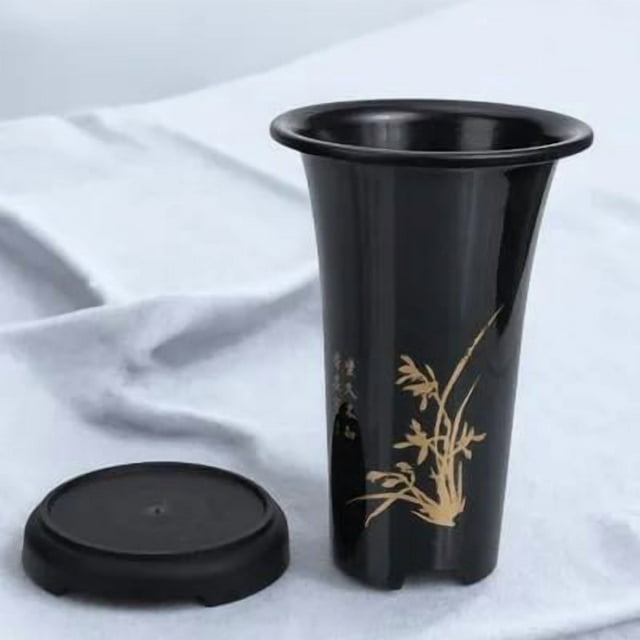 Moluckfu 1Jgo Maceta Para En Plástico Café Con Drenaje Ideal Para Jardín Y