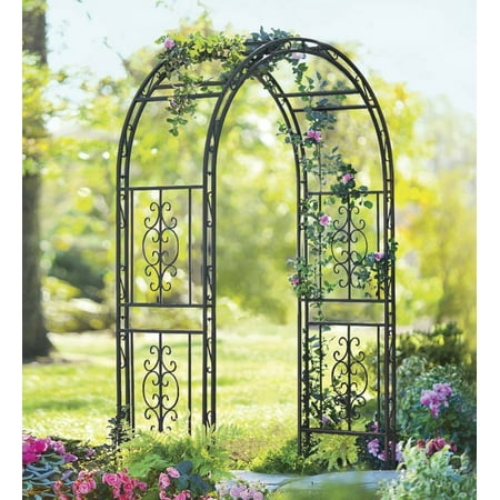 Plow & Hearth Montebello Scrollwork Metal Garden Arbor