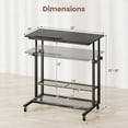 thumbnail image 6 of Barara King Mobile Stand up Home Office Desk with Tilting Tabletop and Adjustable Height, Computer Desk for Home Office, Living Room, Study Room, Bedroom, Oak, 6 of 7