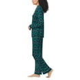 thumbnail image 3 of Room Service Womens 2-Piece Shawl Collar Pajama Set (Green, XS), 3 of 6
