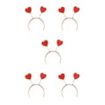 thumbnail image 2 of Youkk Serre-Tête en Forme de Cœur Élégant Paillette Réglable Accessoires de Coiffure Bandeaux Cadeau de Noël Mariage Concert Carreaux Rouges 5Ensemble, 2 of 6