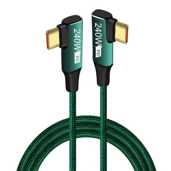 High-Speed Laptop EMAKER Chip 48V 5A PD 240W USB C Fast Charging Cable Type-C Data Cord GREEN 0.5M