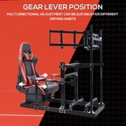 Supllueer 3060 Aluminum Racing Simulator Cockpit with Seat & Triple TV Stand compatible with Logitech Thrustmaster PXN Fanatec Moza