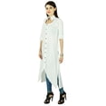 thumbnail image 2 of Bollywood Rayon 3/4 Sleeve Solid Kurti Women Ethnic Dress Tunic Top, 2 of 4