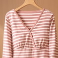 thumbnail image 5 of Hxshgdsn Maternity Breastfeeding Shirts Cotton V Neck Blouse For Womens Long Sleeves Pregnancy Clothes Spring Outfit Pink 3Xl, 5 of 5