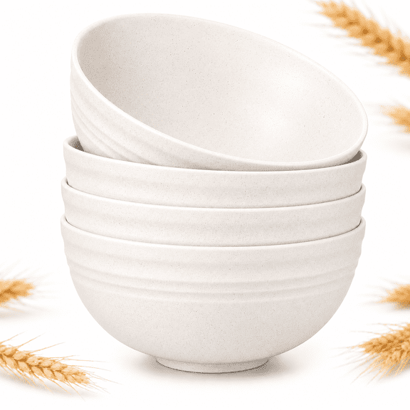 Cereal Bowls Set of 4, 6 x 2.8 in Wheat Straw Bowls, Dishwasher and Microwave Safe Bowls for Soup Snacks