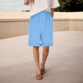 thumbnail image 6 of vigerkar Women's Bermuda Shorts Knee Length Elastic Waist Drawstring Workout Athletic Long Shorts with Pockets (Light Blue, XXL), 6 of 7