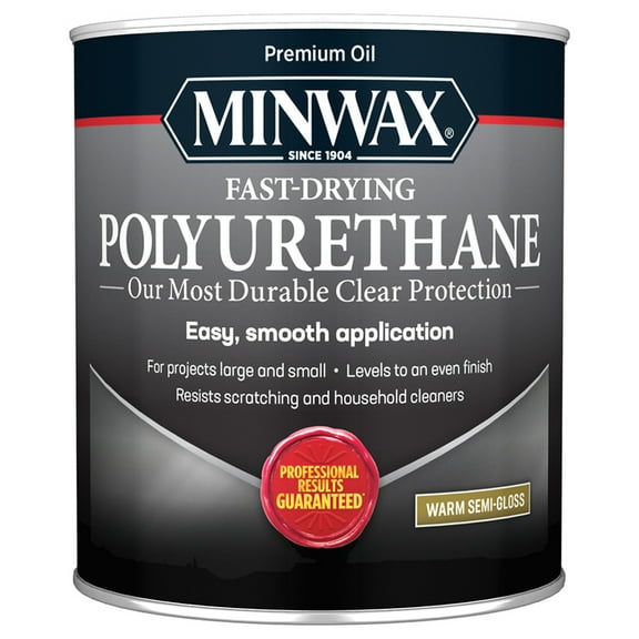 12-Pack of 1 qt Minwax 63005 Clear Fast-Drying Oil-Based Polyurethane, Semi-Gloss