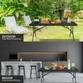 thumbnail image 4 of Garvee 6' Folding Table, Adjustable Height Plastic Table, Lightweight Camping Foldable Table for Dining, BBQs, Picnic, Party, Black, 4 of 9