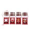 thumbnail image 3 of Bolsas para botellas de vino navideñas, 4 piezas Patrones de osos de muñeco de nieve y alces de Papá Noel Fundas para botellas de vino tinto Bolsas de lona para botellas de vino para decoración de fiestas navideñas oso de fresa Electrónica, 3 of 5