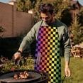 thumbnail image 4 of Rainbow Checkered Pattern Apron-Garden Aprons for Women with Pockets-Cotton Linen Waterproof Kitchen Cooking Gardening Aprons Adjustable for Kitchen,Cooking,BBQ and Salon 33x27 Inch, 4 of 7