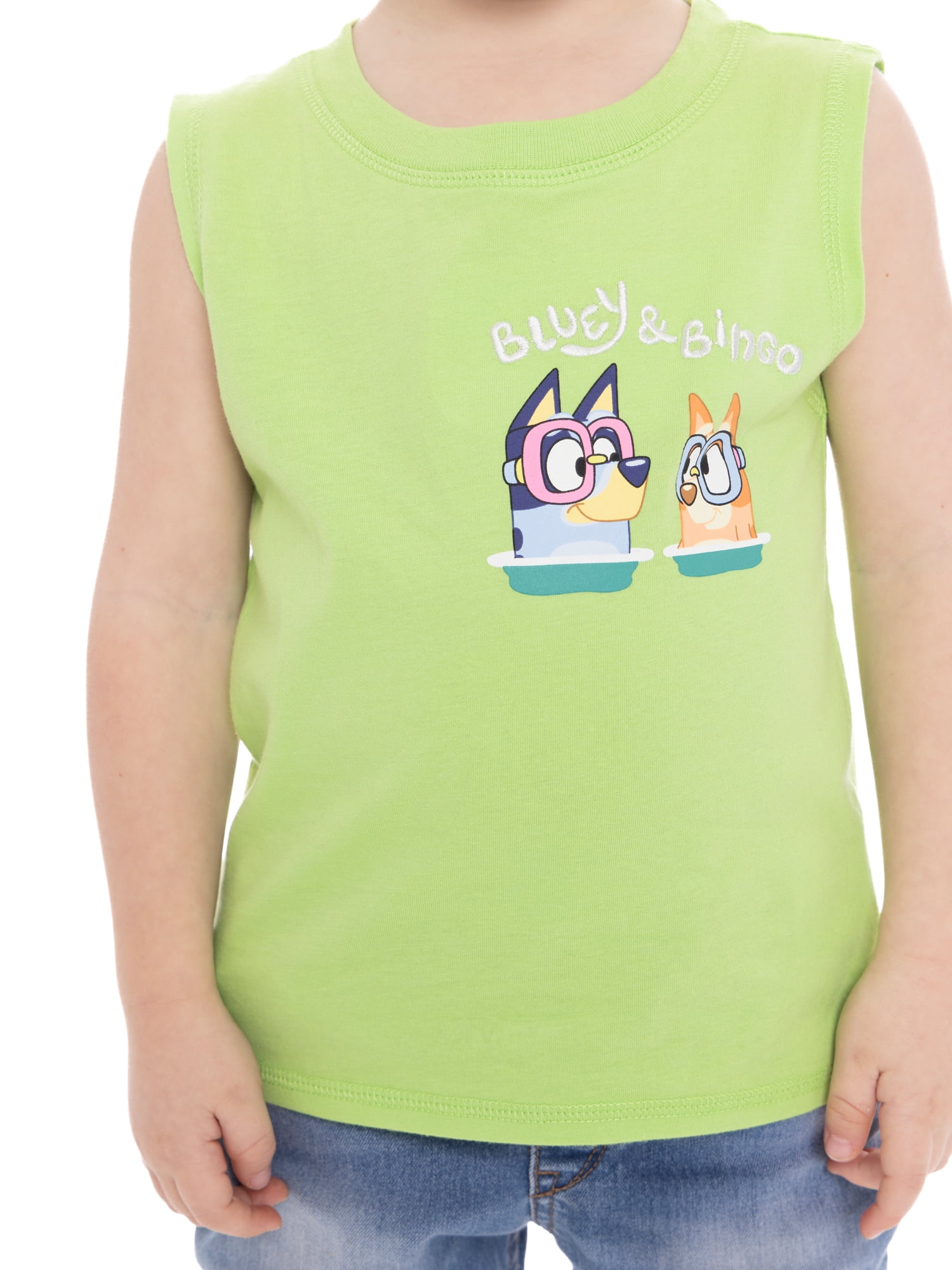 Bluey Toddler Boy Tank Top with Front and Back Graphics, Sizes 12M-5T