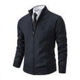 thumbnail image 4 of hopeusnice Men's Winter Slim Fit Knitted Sweaters Thicken Warm Stand Collar Cardigan Coats with Zipper Pockets Dark Gray XXL, 4 of 4