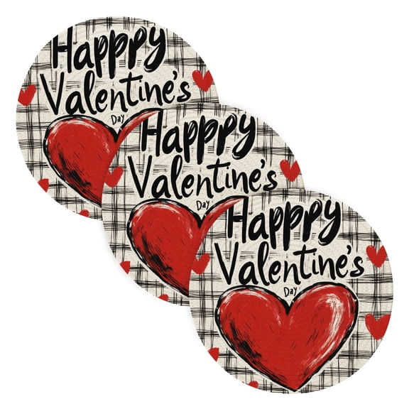 BZSMCE Mats for Pots,Pans Place Valentines Day Themed Simple Style Pattern Pot Mats