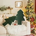 thumbnail image 7 of Christmas Tree Throw Pillows Soft Velvet Decorative Throw Pillow Green Red Brown Christmas Tree Shaped Cushion for Party Sofa Chair Living Room Home Decor 27.56x19.69x4.72inch, 7 of 7