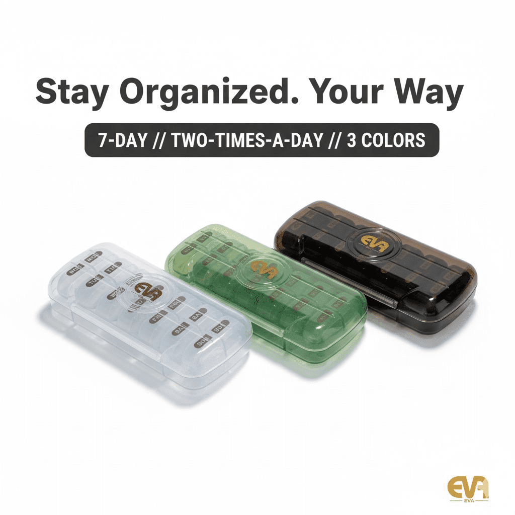 Carex Apex 7-Day Medium Travel Pill and Vitamin Box, Portable