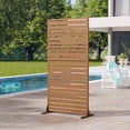 thumbnail image 2 of MAYEERTY 2-Piece Outdoor Metal Privacy Screen 6ft × 3ft Brown, 6-Panel Wide-Narrow Louvered, Rust-Resistant for Garden, 2 of 6