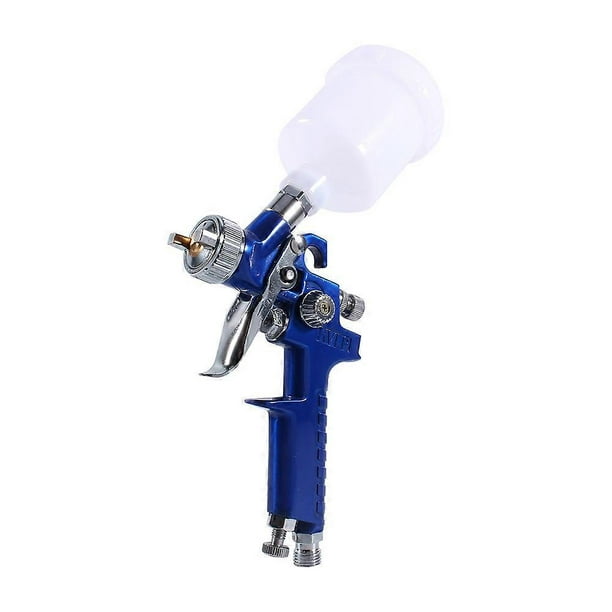 Blue HVLP Gravity Feed Pneumatic Paint Spray Gun, 0.8mm Low Pressure Nozzle, 100ml