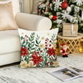 thumbnail image 3 of Lomyolo Merry Christmas Throw Pillow Covers Set of 4, 18x18 Inch Red Holiday Cushion Cases with Reindeer & Tree Print, Soft Xmas Decorations for Couch, Sofa, Winter Home Decor Gift, 3 of 6