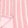 thumbnail image 7 of Lenpel Women's Oversized Button down Shirts Long Sleeve Collared Curved Hem Pleated Striped Tunic Tops Loose Casual Blouses(Pink,X-Large), 7 of 7