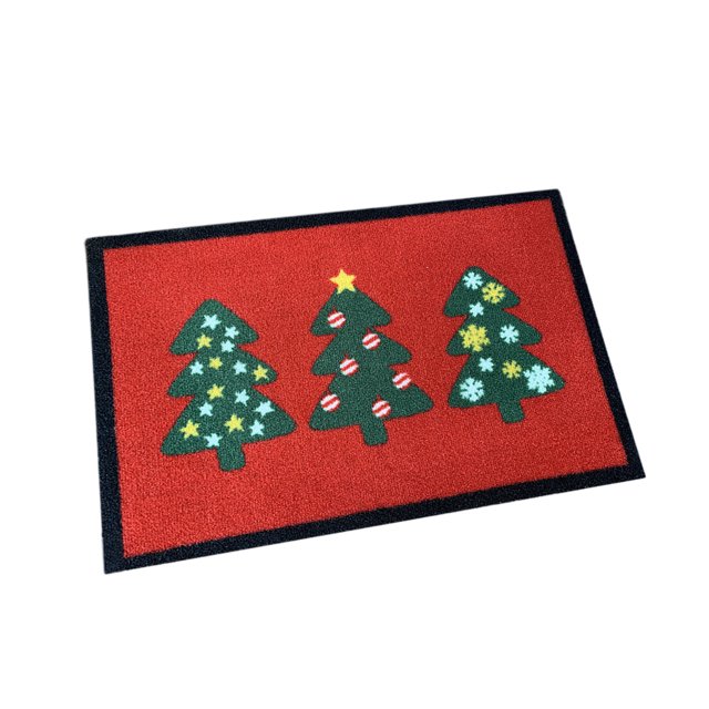 Christmas Winter Holiday Decor Non-Slip Carpet | Anti-Slip Waterproof Absorbent Doormat for Entryway, Bathroom & Front Door | Dirt Resistant Indoor/Outdoor Rug (18x30 Inch)