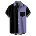 thumbnail image 3 of UVEASISHA Mens Vacation Shirts,Funny Tropical Shirts for Men Colorblock Fashion Bowling Shirts Short Sleeve Casual Button Down Shirt Summer Beach Shirts with Pocket Flash Deals of The Day, 3 of 8