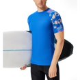 thumbnail image 2 of AIR-Men's Rash Guard Swim Shirt Short Sleeve UPF 50+ Sun Protection Swim Top SPF Quick Dry Water Shirt, 2 of 4