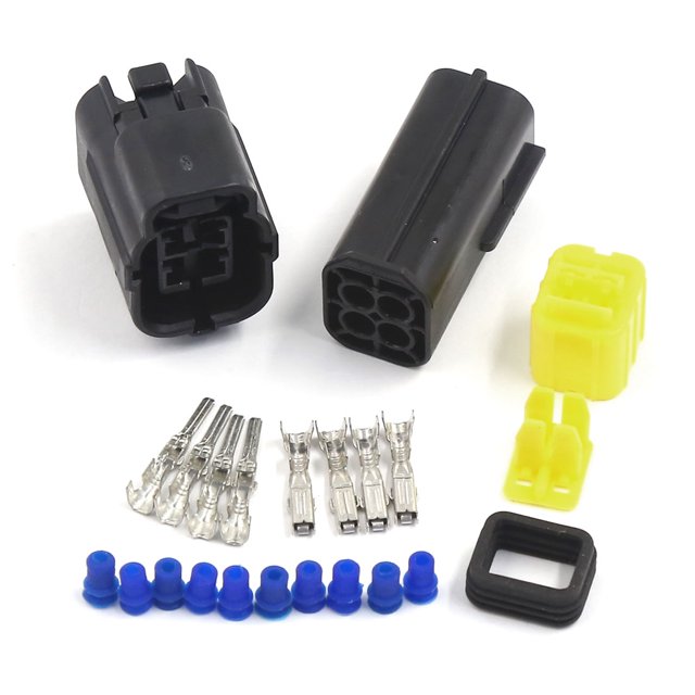 Unique Bargains 4 Pin Way Waterproof Car Electrical Wire Connector Socket Kit 2.0mm Black