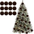 thumbnail image 1 of 12 bolas de terciopelo para adornos navideños, 2,36'', adornos flocados para árbol de Navidad, bolas de terciopelo para adornos de árbol de Navidad, decoración de corona (#05), 1 of 2