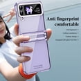 thumbnail image 6 of SaniMore for Samsung Galaxy Z Flip 4 (6.7" 2022) Case with Built-in Tempered Glass Protector (2pcs)( Hinge Protection Full Body Protection Plating Bumper Shockproof Anti-drop Clear Shell, Purple, 6 of 7