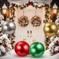 thumbnail image 5 of 16" Christmas Inflatable Ball Ornament with Glitter Cloth Cover, Large PVC Xmas Blow up Ornaments Holiday Blow Ball for Yard Outdoor Lawn Porch Decorations (Red), 5 of 8