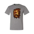 thumbnail image 2 of Wild Bobby, Fire Lion Face, Animal Lover, Men Graphic Tees, Heather Grey, X-Large, 2 of 3