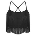 thumbnail image 4 of inhzoy Latin Dance Suit for Women Sleeveless Tango Ballroom Dance Tops with Tassel Latin Dance Pants Black M, 4 of 7