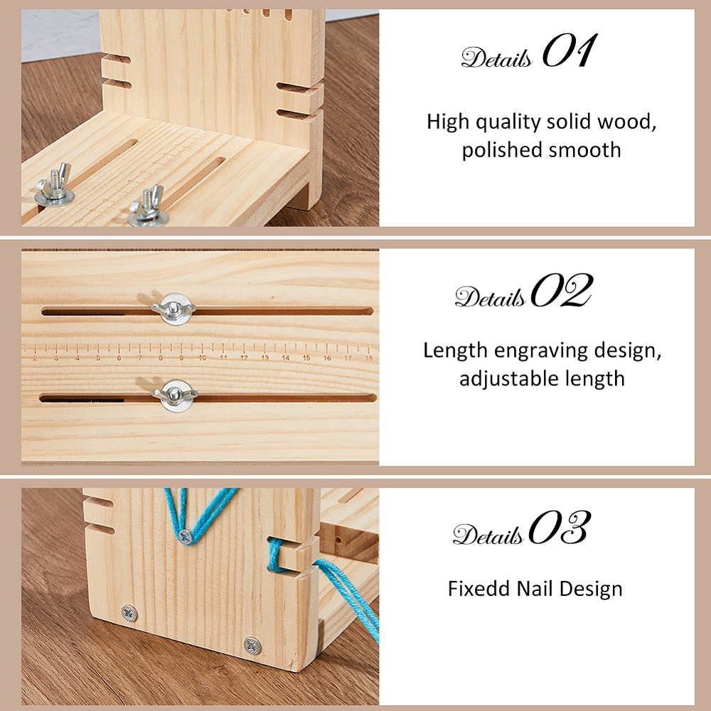 1pc Wood Adjustable Bracelet Jig Wood Braiding Jig Adjustable Parachute Cord Jig DIY Hand Knitting Wristband Jig Wood Bracelet Maker for Bracelets Necklaces Accessories