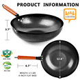 thumbnail image 3 of TAIMASI Carbon Steel Wok Pan, 14 Piece Woks & Stir-Fry Pans Set with Wooden Lid & Cookwares, Non-Stick Flat Bottom Chinese Woks Pan for Induction, 12.6'', 3 of 7