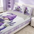 thumbnail image 2 of Erosebridal Cartoon Lavender Zipper Queen Comforter Set with Fitted Sheet and 2 Pillowcases, Chic Flower Zipper Bedding Set, Gray Reversible, Lavender White, Gray Reversible, 2 of 7