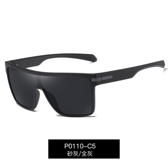 P0110 Personalized Siamese Large Frame Sunglasses Men‘s Trendy Driving Polarized Sunglasses