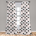 thumbnail image 5 of Ambesonne Cactus Curtains, Foliage Silhouettes, Pair of 28"x84", Pale Coral Black White, 5 of 5