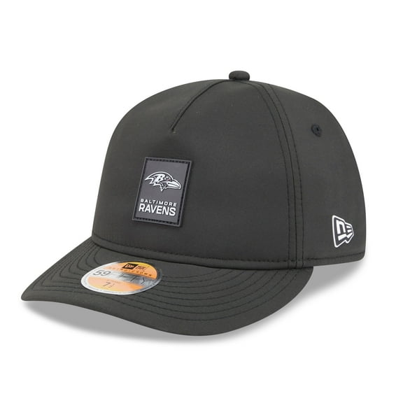 Men's New Era Black Baltimore Ravens 2025 Sideline  Retro Crown 59FIFTY Fitted Hat