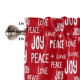 thumbnail image 5 of Joy Peace Kitchen Curtains and Valances Set, Stars Letters Art Red Texture Rod Pocket Window Valance 18 Inch Window Curtain Panels for Living Room Bedroom Laundry, 27.5x36in, 3 Pieces, 5 of 7