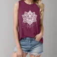thumbnail image 2 of Trendfront Womens Mandala Flower Graphic Tank Top Crew Neck Sleeveless Top Floral Print Summer Tee Pullover Casual Daily T Shirts, 2 of 6
