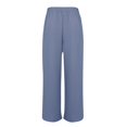 thumbnail image 7 of Edvintorg Wide Leg Pants Women 2025 Trendy Women's Summer Casual Pants High Waist Solid Color Comfortable Button Decoration Pants with Drawstrings Blue XXXL, 7 of 7