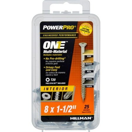 

Power Pro ONE Exterior Flat-Head Multi-Material Screws (#8X1-1/2) - 25 Pieces