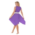 thumbnail image 2 of inhzoy Women Lyrical Dance Dress Ballet Leotard Color Block High-Low Skirt Dancewear, 2 of 4