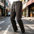 thumbnail image 6 of Jerdar Men's Breathable Elastic Waist Trousers Summer Thin Solid Color Trousers Dress Sweatpants for Men, 6 of 6