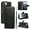 Black, variant on for iPhone 16e Wallet Case, PU Leather Flip Cover with Kickstand, Magnetic Closure Wrist Strap 3 Card Slots & 1 Cash Pocket Shockproof Full Body Protection for iPhone 16e, Black