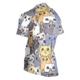 thumbnail image 3 of joogoo Colorful Doodle Cute Cats Pattern Men's Cycling Jerseys Mountain Bike Short Sleeve Tops 2XL, 3 of 7