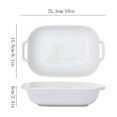 thumbnail image 3 of ZZkhGO Rectangular Double Handled Baking Pan, 10 Inch White Ceramic Casserole Dish for Gratin Cheese Rice, High-Temp Resistant Ceramic Bakeware for Home Kitchen, 3 of 7